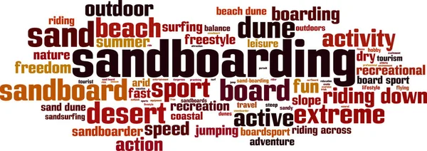 Sandboarding palabra nube — Vector de stock
