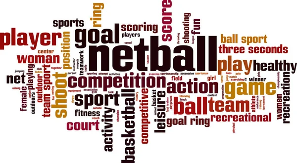 Nuvem de palavra Netball — Vetor de Stock