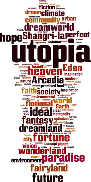 Utopia word cloud — Stock Vector