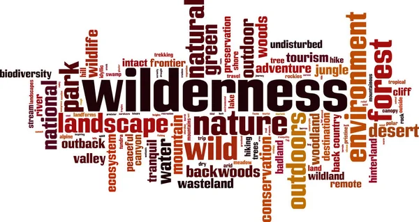 Wilderness word cloud — Stock Vector