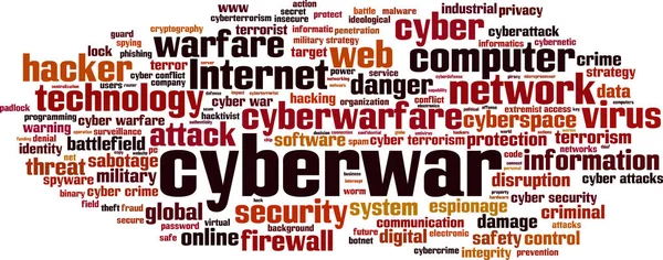 Cyberwar word cloud — Stock Vector