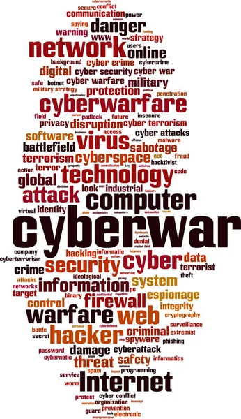 Cyberkrig word cloud — Stock vektor