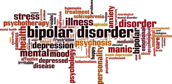 Bipolar bozukluk kelime bulutu — Stok Vektör