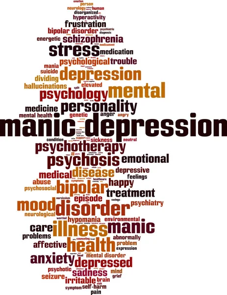 Manic depression word cloud — Stock Vector