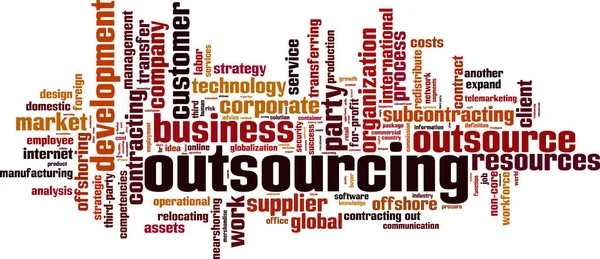 Nube parola outsourcing — Wektor stockowy