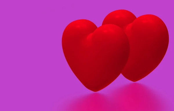 Deux cœurs, rendu 3D — Photo