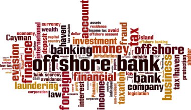Offshore banka kelime bulutu