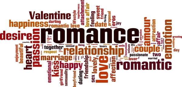 Romance word cloud — Stock Vector