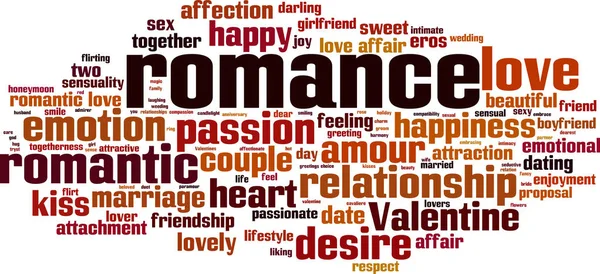 Romance word cloud — Stock Vector