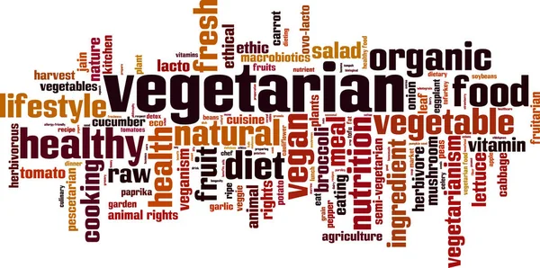 Vegetarische word cloud — Stockvector