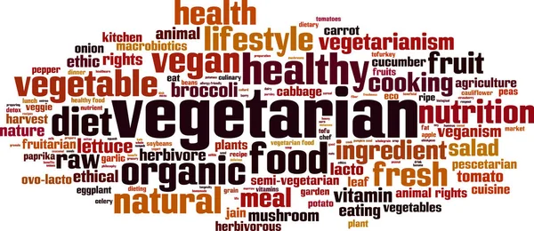 Vegetariano parola nube — Vettoriale Stock