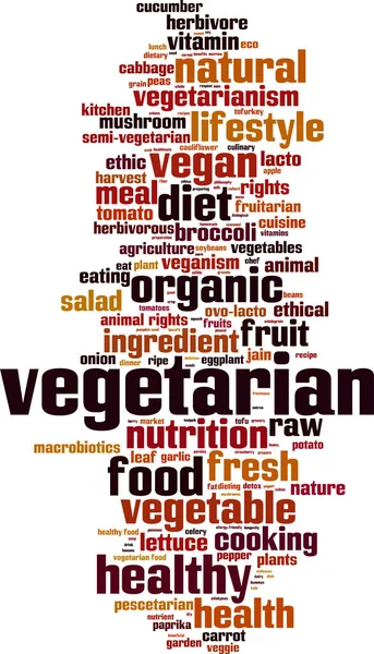 Vegetarische word cloud — Stockvector