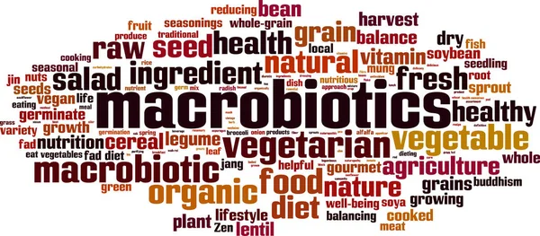 Macrobiotics word cloud — Stock Vector