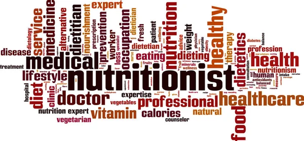 Nuage de mots nutritionniste — Image vectorielle