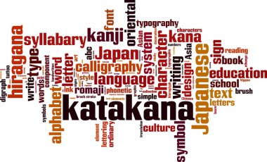 Katakana word cloud clipart