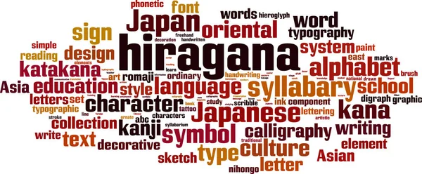 ひらがな単語の雲 — ストックベクタ