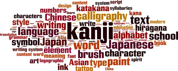 Kanji word cloud — Stock Vector