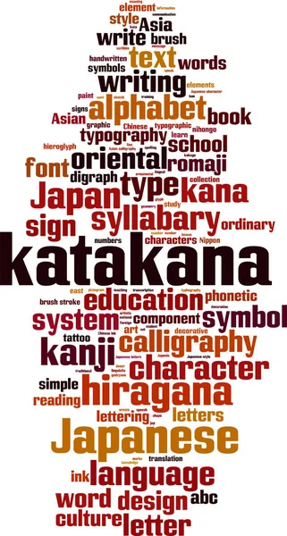 Katakana nuvem de palavras — Vetor de Stock