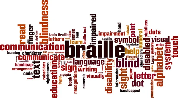 Nube palabra braille — Vector de stock