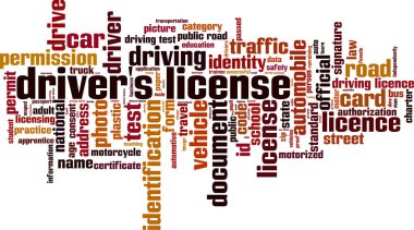 Ehliyet ruhsat kelime bulutu