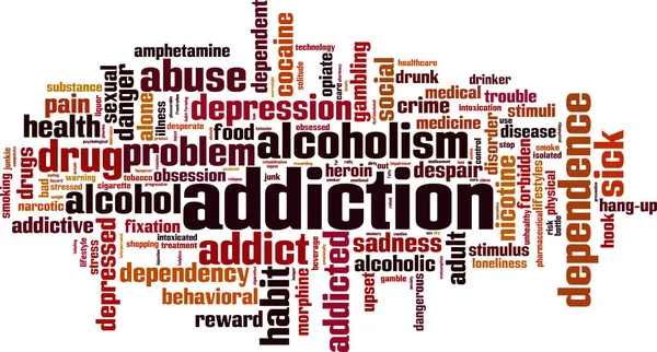 Addiction word cloud — Stock Vector