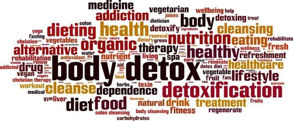 Lichaam detox word cloud — Stockvector