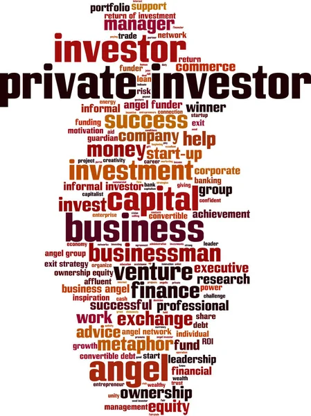 Investisseur privé mot nuage — Image vectorielle