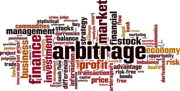 Arbitrázs szó felhő — Stock Vector