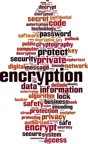 Encryption word cloud — Stock Vector