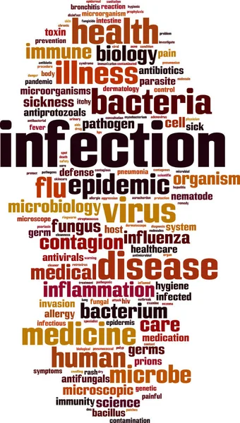 Nube palabra infección — Vector de stock