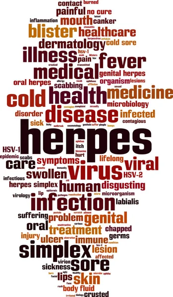 Herpes word cloud — Stockvector