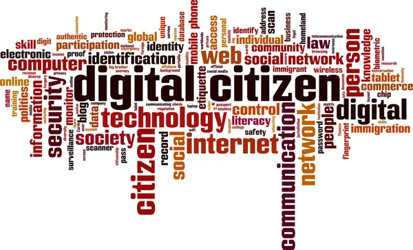 Digital medborgare word cloud — Stock vektor