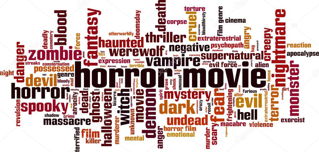 Horror movie word cloud
