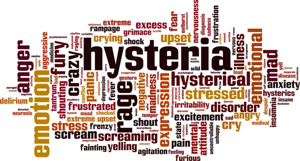 Wortwolke der Hysterie — Stockvektor