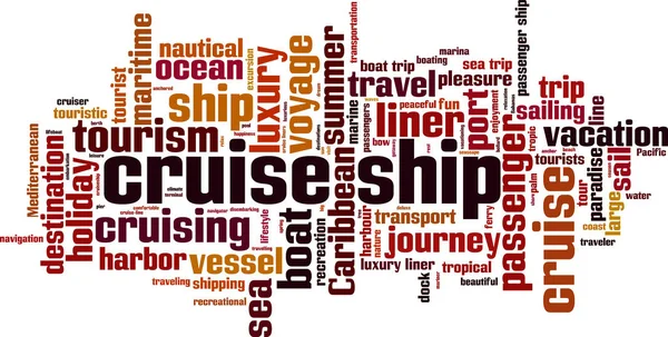 Cruise nave parola nube — Vettoriale Stock