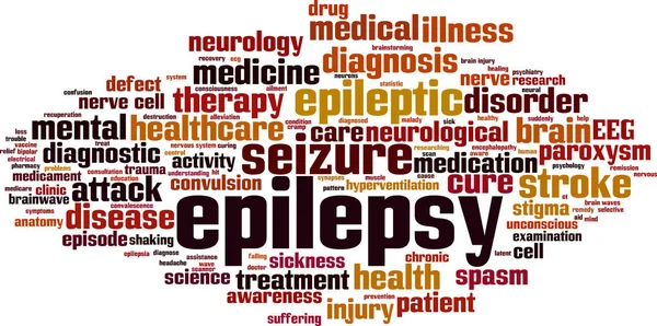 Nube palabra epilepsia — Vector de stock