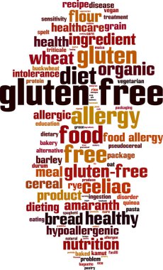 gluten ücretsiz kelime bulutu