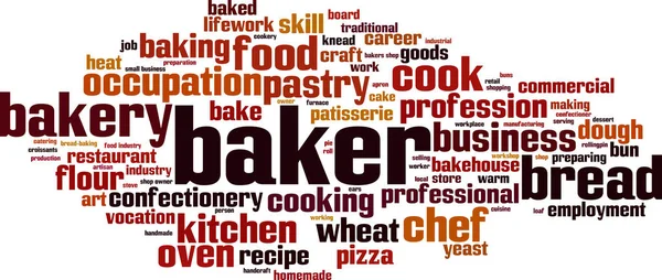 Baker word cloud — Stock Vector