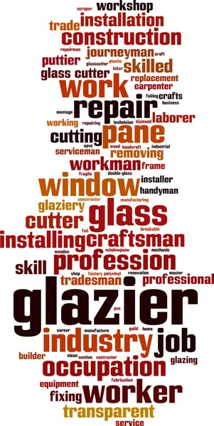 Glaszetter word cloud — Stockvector