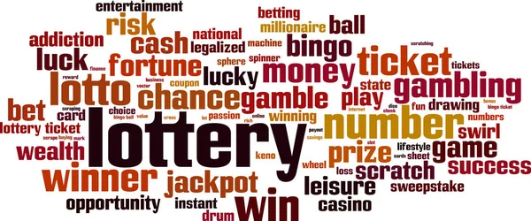 Lottery word cloud — Stock Vector