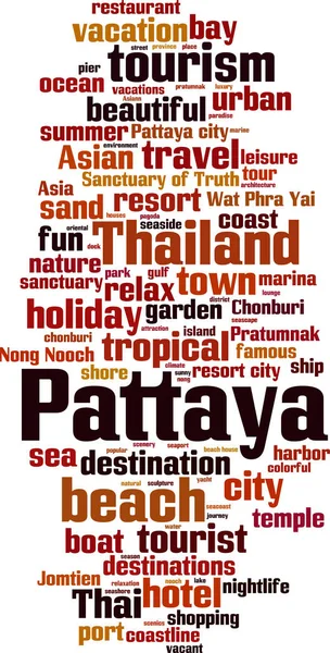 Nube de palabras de Pattaya — Vector de stock