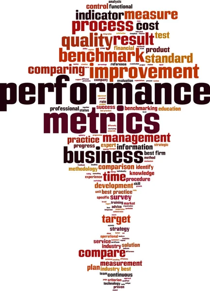 Metriche delle prestazioni word cloud — Vettoriale Stock