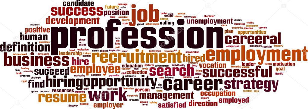 Profession word cloud