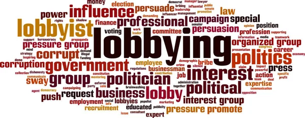 Lobbying palabra nube — Vector de stock