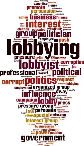 Lobbying palabra nube — Vector de stock