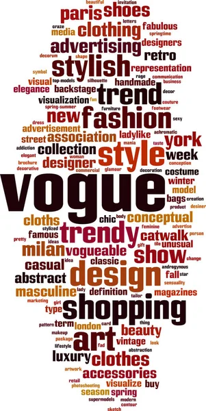 Vogue nube palabra — Vector de stock