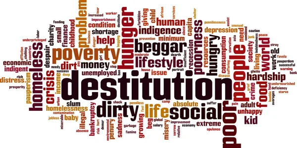 Destitution word cloud — Stock Vector