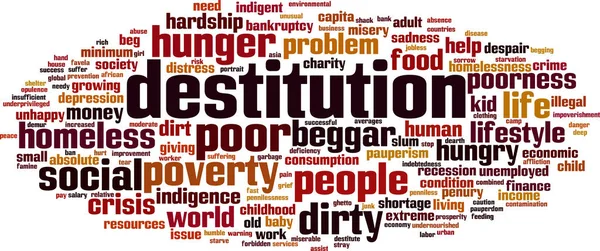 Destitution ord sky – Stock-vektor