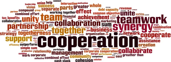 Cooperation word cloud — Stock Vector