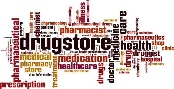 Nuage de mot pharmacie — Image vectorielle